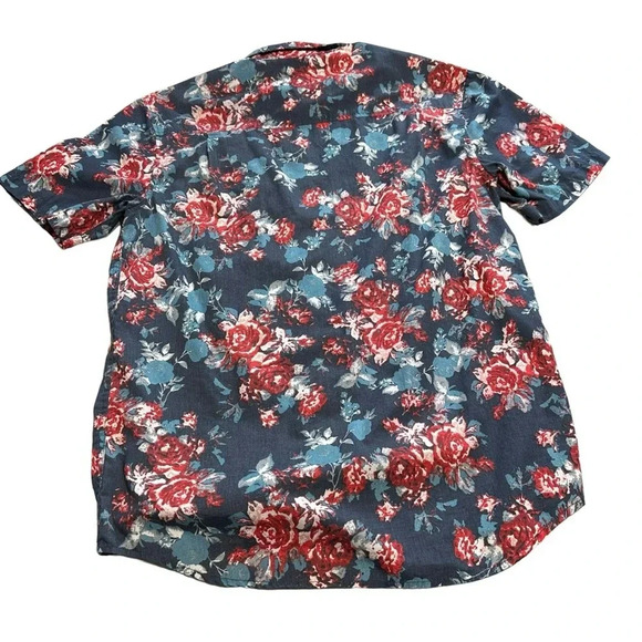 RetroFit Brand MFG men's floral medium button down short sleeve shirt - Picture 2 of 4